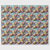 Schattigee  Ski Pin-Up Cadeaupapier (Vlak)