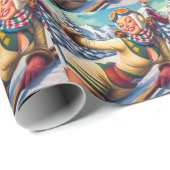 Schattigee  Ski Pin-Up Cadeaupapier (Rol Hoek)