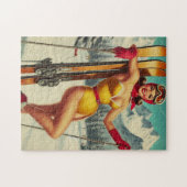 Schattigee  Ski Pin Up Legpuzzel (Horizontaal)