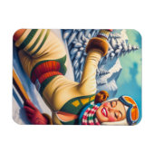 Schattigee Ski Pin-Up Magneet (Horizontaal)