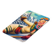 Schattigee Ski Pin-Up Magneet (Linkerzijde)