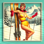 Schattigee  Ski Pin Up Poster