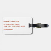 Schattigee skimuis bagagelabel (Achterkant horizontaal)