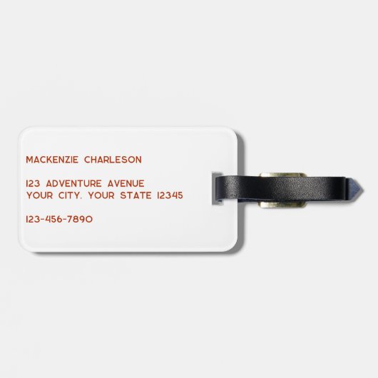 Schattigee skimuis bagagelabel (Achterkant horizontaal)