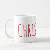 Schattigee Skinny Font Lange Naam Reünie Koffiemok (Links)