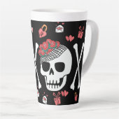 Schattigee Skully Valloween Valentijn XOXO Latte Mok (Rechterhoek)