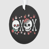 Schattigee Skully Valloween Valentijn XOXO Ornament (voorkant)