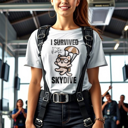 Schattigee skydiving kat grappig skydiving t-shirt