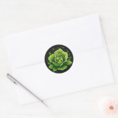 Schattigee sla groente ronde sticker (Envelop)