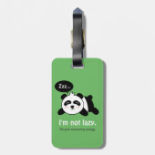 Schattigee slaappanda niet lui bagagelabel (Achterkant verticaal)