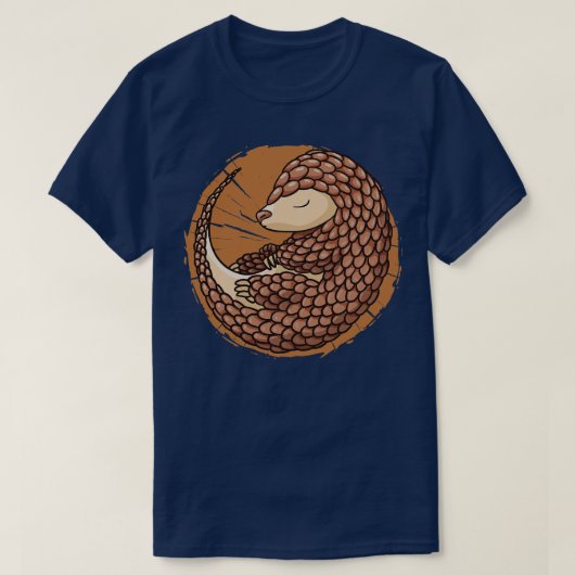 Schattigee slaappangolin illustratie t-shirt (Design voorkant)