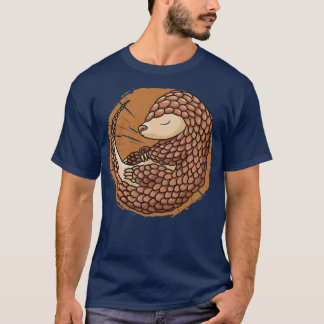 Schattigee slaappangolin illustratie t-shirt