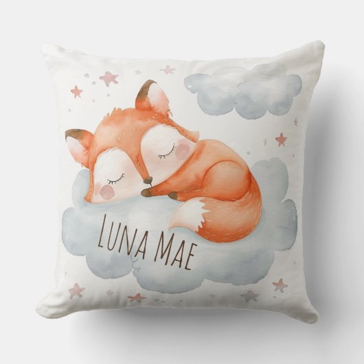 Schattigee slaapvos op wolkenkussen, Schattige Bab Kussen (Voorkant)