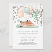 Schattigee slaapvosseballon Blauwgroen virtueel Ba Kaart (Voorkant)