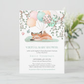 Schattigee slaapvosseballon Blauwgroen virtueel Ba Kaart (Staand voorkant)