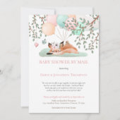 Schattigee slaapvossenballonnen Baby shower per po Kaart (Voorkant)