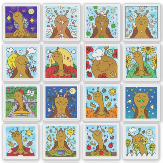 Schattigee slak 2025 Tiny Art Series Sticker (Voorkant)