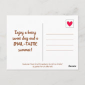 Schattigee slak aardbeien en zomerzon glimlacht briefkaart (Achterkant)