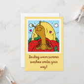 Schattigee slak aardbeien en zomerzon glimlacht kaart (Voorkant / Achterkant in situ)