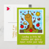 Schattigee slak Apple-y Sweet Smiles Herfst Briefkaart (Voorkant / Achterkant)