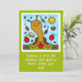 Schattigee slak Apple-y Sweet Smiles Herfst Kaart (Staand voorkant)