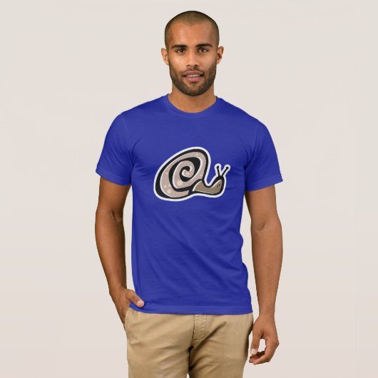 Schattigee slak; blauw t-shirt (Voorkant volledig)