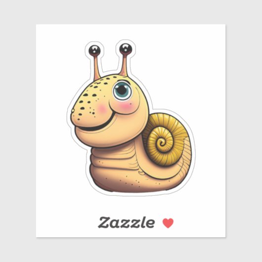 Schattigee slak cartoon sticker (Vel)