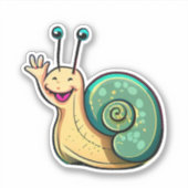 Schattigee slak cartoon sticker (Voorkant)