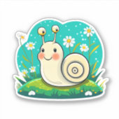Schattigee slak cartoon sticker (Voorkant)