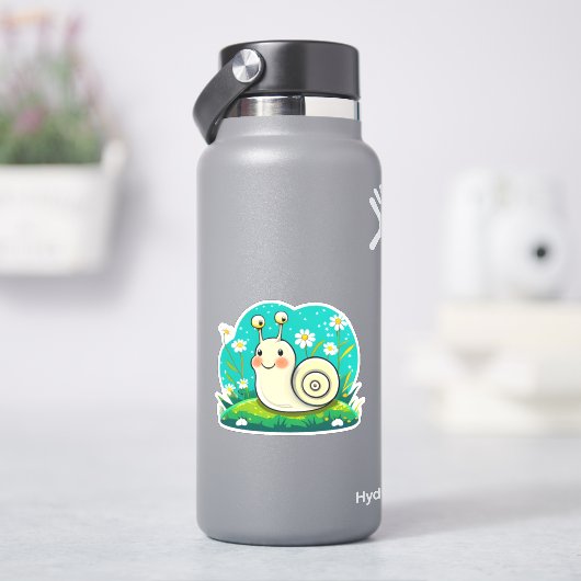 Schattigee slak cartoon sticker (HydroFlask)