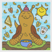 Schattigee slak Comfort Food Happy Herfst Vinyl Sticker (Voorkant)