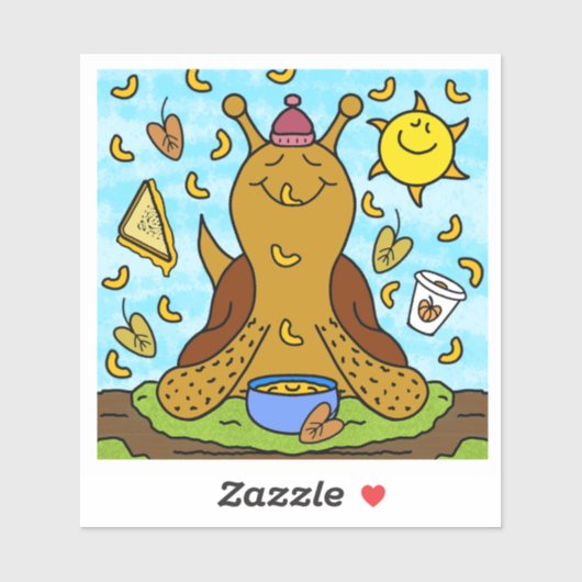 Schattigee slak Comfort Food Happy Herfst Vinyl Sticker (Vel)