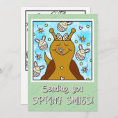 Schattigee slak die glimlacht Paaskleuring | Feestdagenkaart (Voorkant / Achterkant)