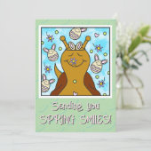 Schattigee slak die glimlacht Paaskleuring | Feestdagenkaart (Staand voorkant)