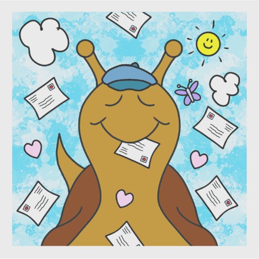 Schattigee slak die je hebt Mail Vinyl Sticker (Voorkant)