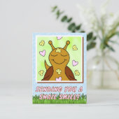 Schattigee slak die lacht | briefkaart (Staand voorkant)