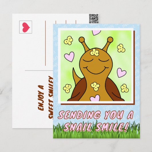 Schattigee slak die lacht | briefkaart (Voorkant / Achterkant)