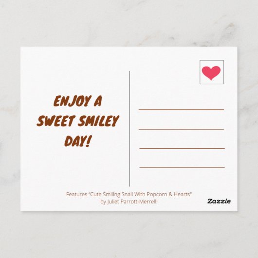 Schattigee slak die lacht | briefkaart (Achterkant)