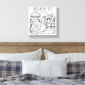 Schattigee slak en paddenstoelen | Kleur mij | Sna Canvas Afdruk (Insitu (Slaapkamer))