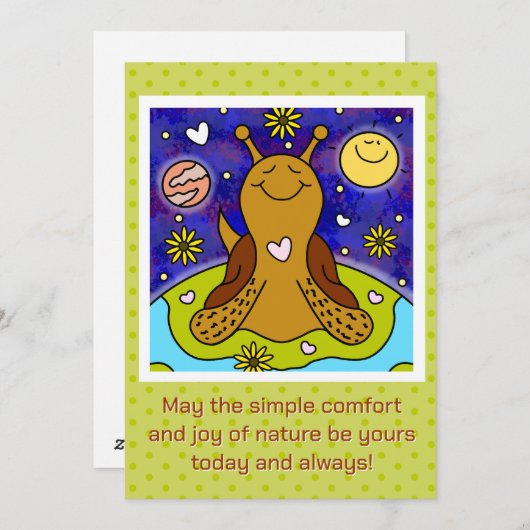 Schattigee slak geniet van Earth Day | Feestdagenkaart (Voorkant / Achterkant)