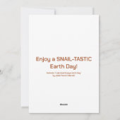 Schattigee slak geniet van Earth Day | Feestdagenkaart (Achterkant)