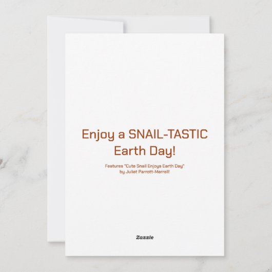 Schattigee slak geniet van Earth Day | Feestdagenkaart (Achterkant)