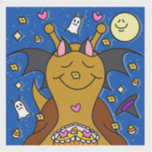 Schattigee slak Happy Halloween vleermuis Vinyl Sticker (Voorkant)