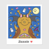 Schattigee slak Happy Halloween vleermuis Vinyl Sticker (Vel)