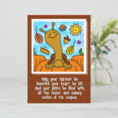 Schattigee slak Happy Thanksgiving Feestdagenkaart (Staand voorkant)