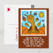 Schattigee slak Happy Thanksgiving Holiday Briefka Feestdagenkaart (Voorkant / Achterkant)