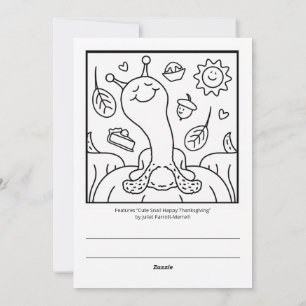 Schattigee slak Happy Thanksgiving Kleuren Feestdagenkaart
