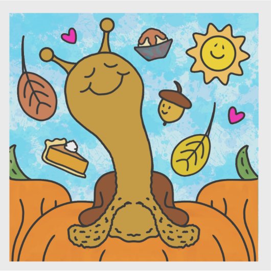 Schattigee slak Happy Thanksgiving Vinyl Sticker (Voorkant)