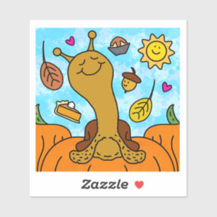 Schattigee slak Happy Thanksgiving Vinyl Sticker