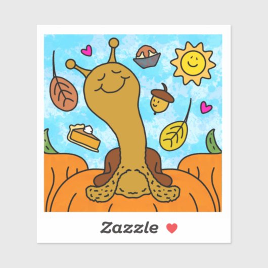 Schattigee slak Happy Thanksgiving Vinyl Sticker (Vel)